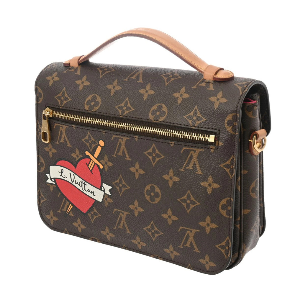 Louis Vuitton Patches Pochette Canvas Bag Brown Monogram Metis Brown